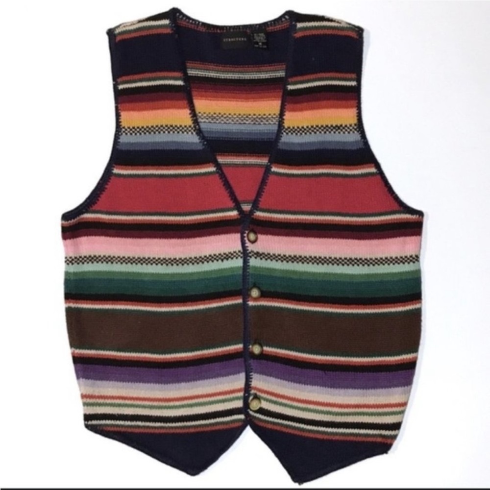 Vintage Structure Multi-Color Vest